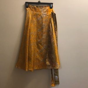 Multi layer reversible silk wrap skirt